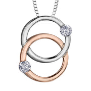 White And Rose Gold Diamond Necklace