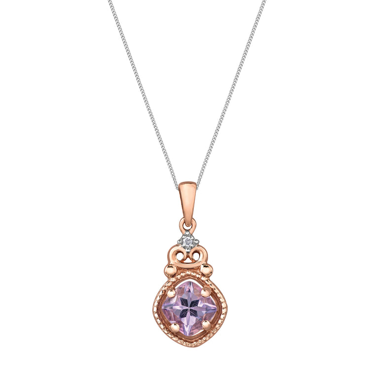 Rose Gold Amethyst Pendant