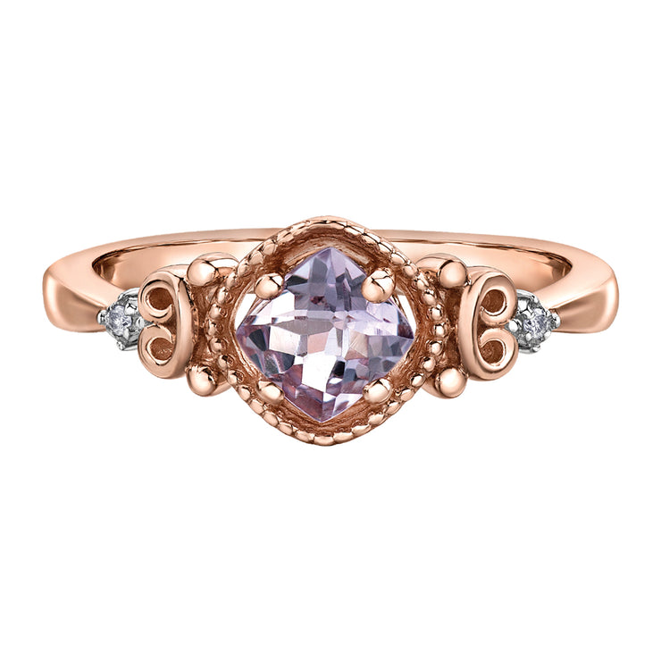 Rose Gold Amethyst Ring