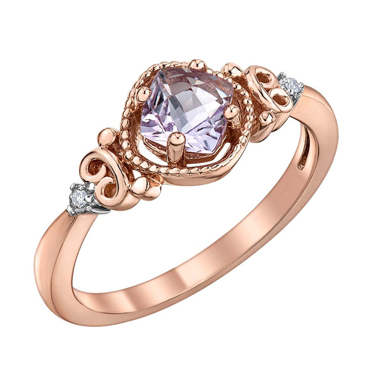 Rose Gold Amethyst Ring