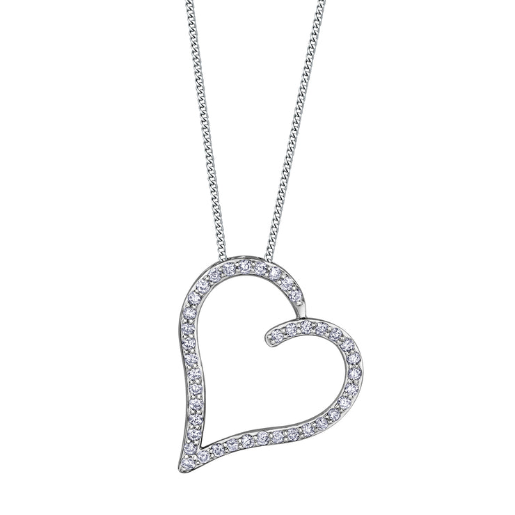 White Gold Diamond Heart Pendant