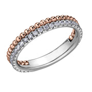 Rose And White Gold Diamond Band