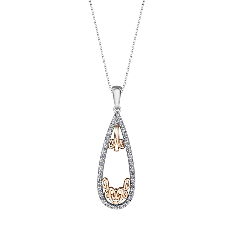 Rose And White Gold Diamond Necklace