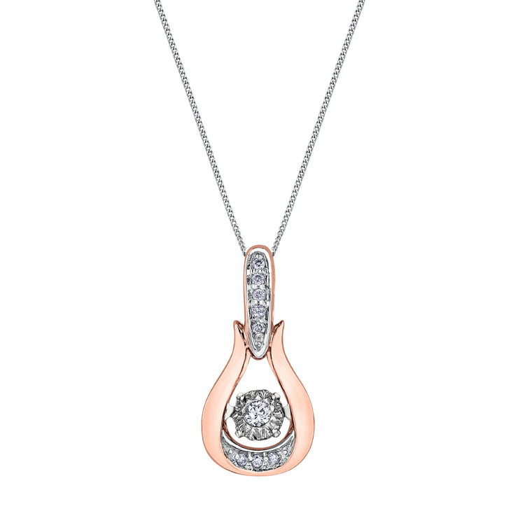 Rose And White Gold Diamond Pendant