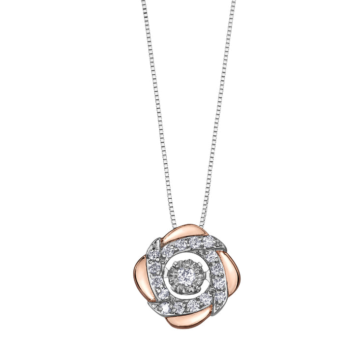 Rose And White Gold Diamond Necklace