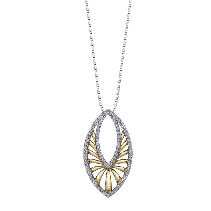 Yellow And White Gold Diamond Necklace