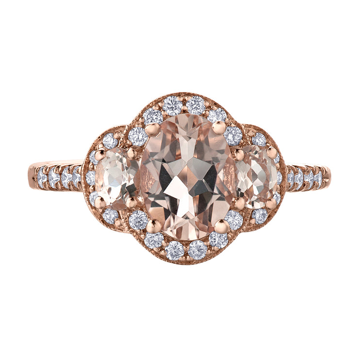 Rose Gold Morganite Diamond Ring