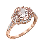 Rose Gold Morganite Diamond Ring