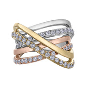 Tri-Colour Diamond Ring