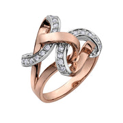 Rose And White Gold Diamond Ring