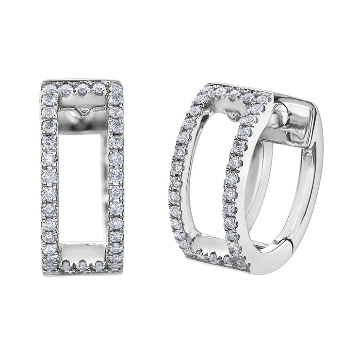 White Gold Diamond Hoop Earrings