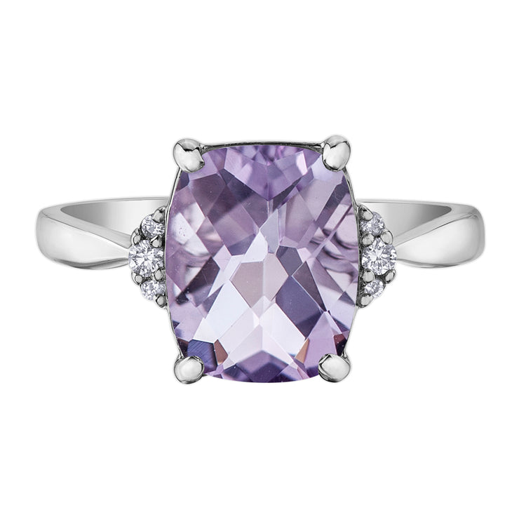 White Gold Amethyst Ring