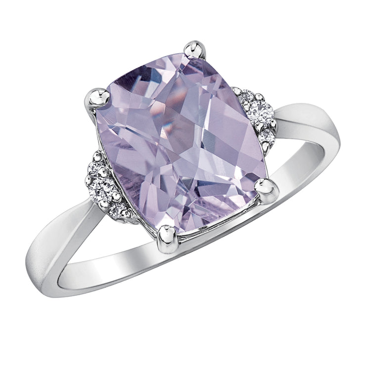 White Gold Amethyst Ring