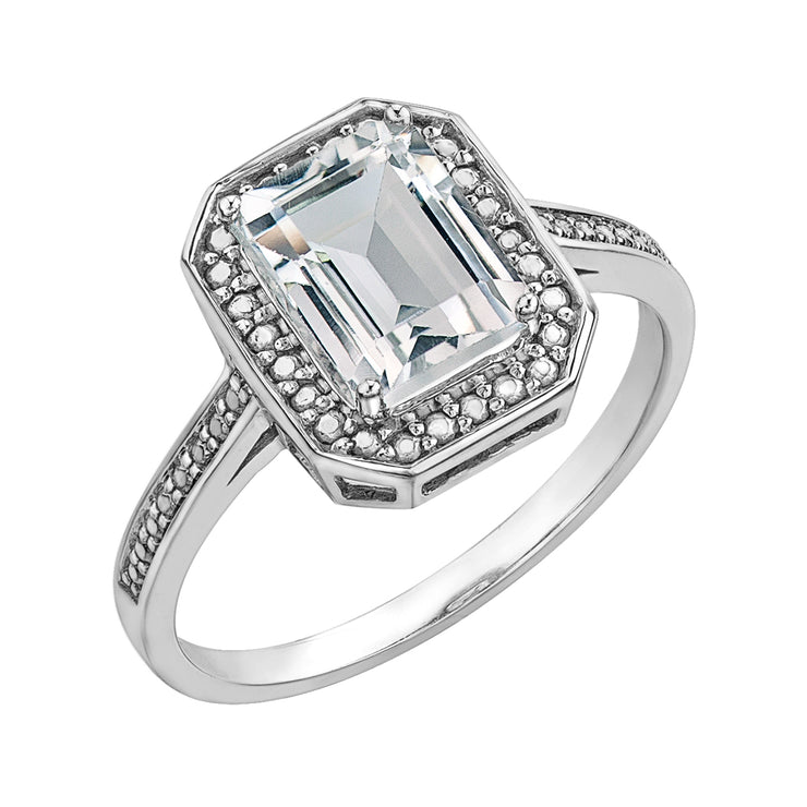 White Gold White Topaz Ring