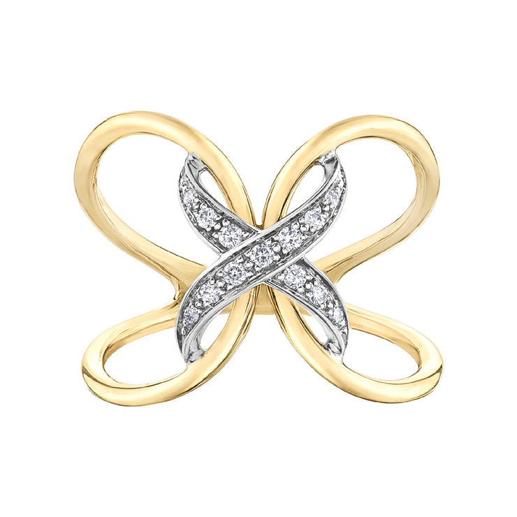 Yellow And White Gold Diamond Ring