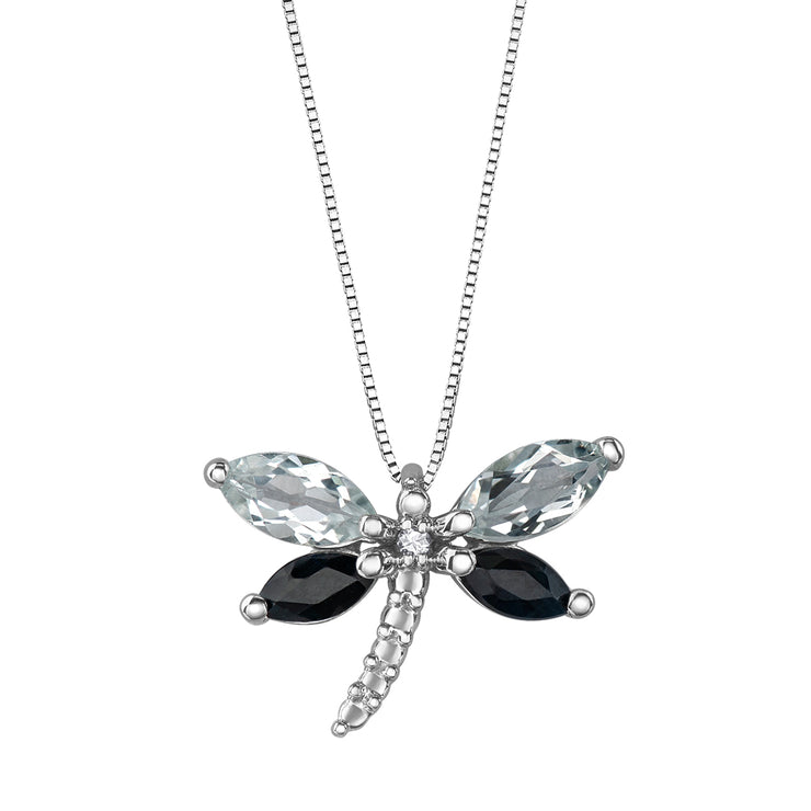 White Gold Dragonfly Pendant