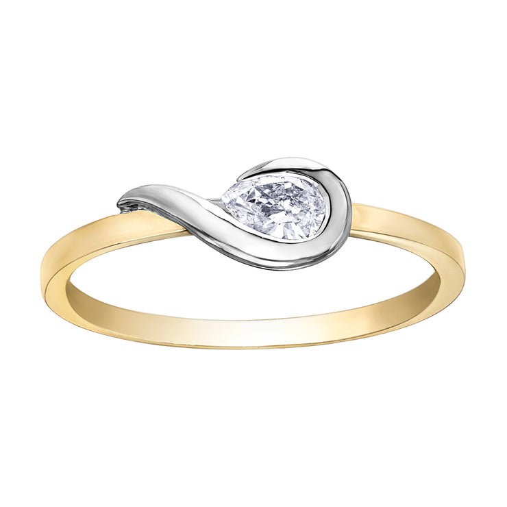 Yellow And White Gold Diamond Ring