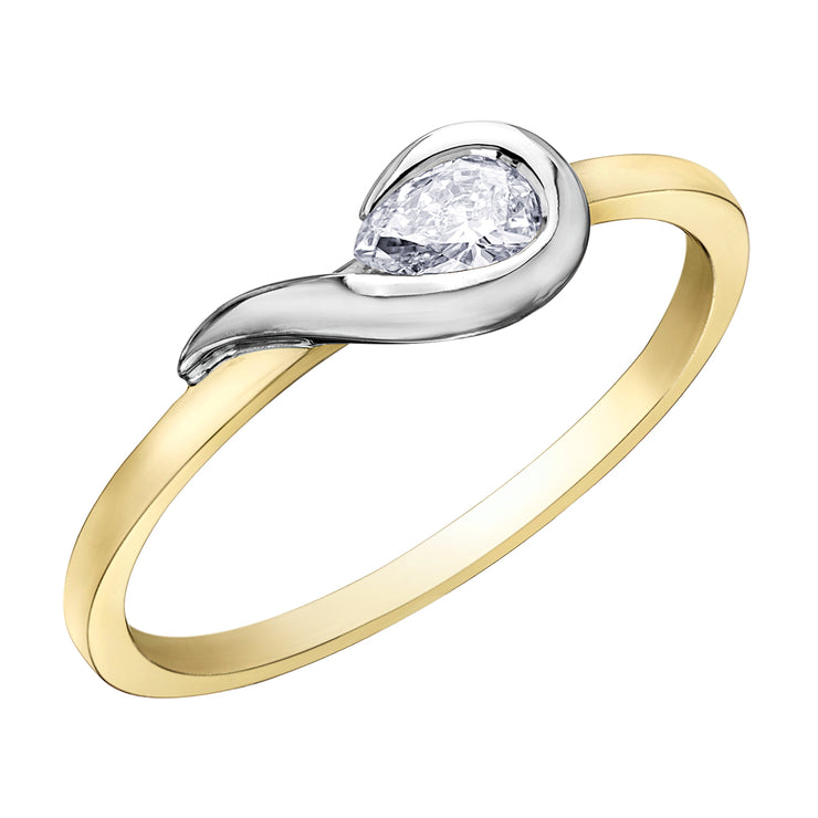 Yellow And White Gold Diamond Ring