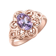 Rose Gold Amethyst Ring