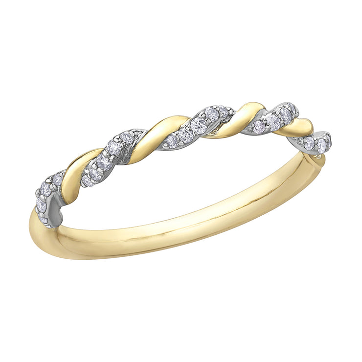 Yellow And White Gold Diamond Band