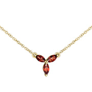 Yellow Gold Garnet Necklace