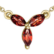 Yellow Gold Garnet Necklace