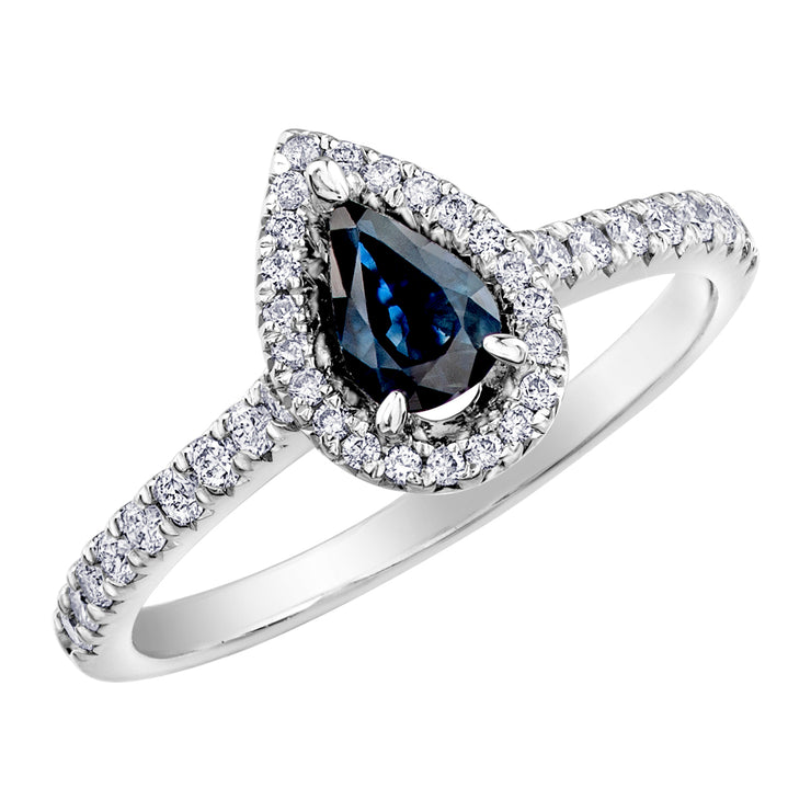 White Gold Sapphire And Diamond Ring