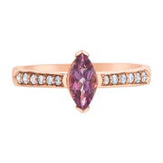 Rose Gold Pink Tourmaline And Diamond Ring