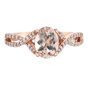 Rose Gold Morganite And Diamond Ring