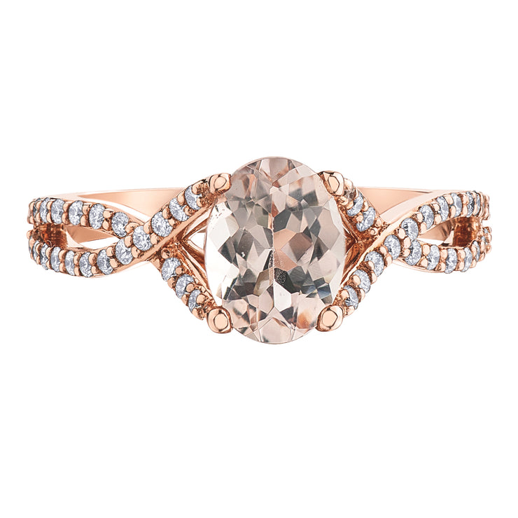 Rose Gold Morganite And Diamond Ring