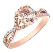 Rose Gold Morganite And Diamond Ring