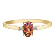 Yellow Gold Topaz And Diamond Ring