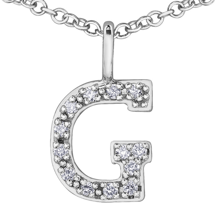 White Gold Letter Pendant