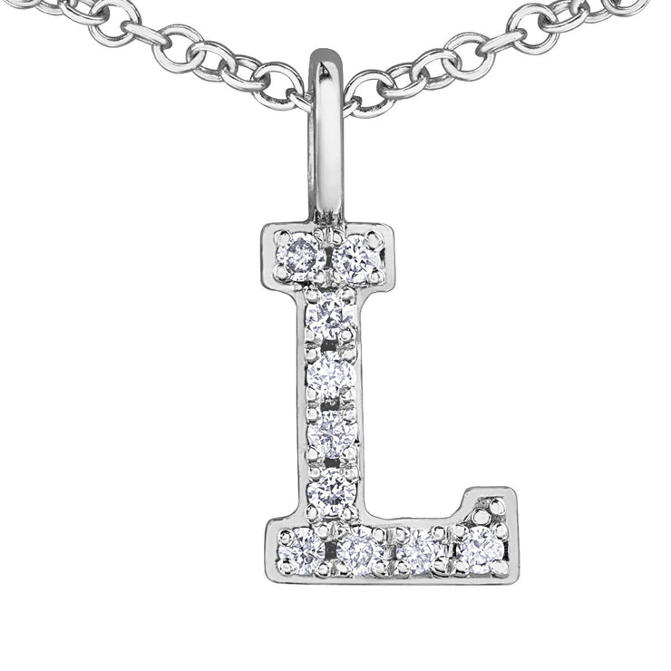 White Gold Letter Pendant