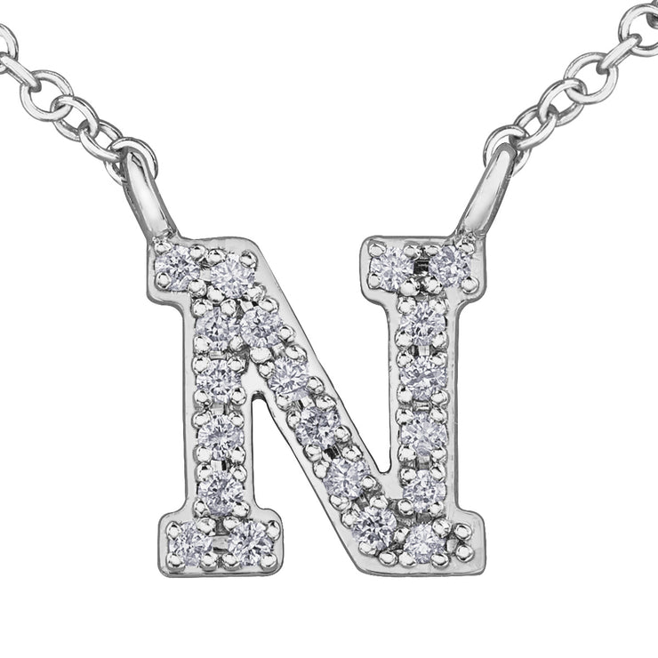 White Gold Letter Pendant