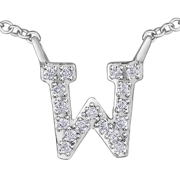 White Gold Letter Pendant