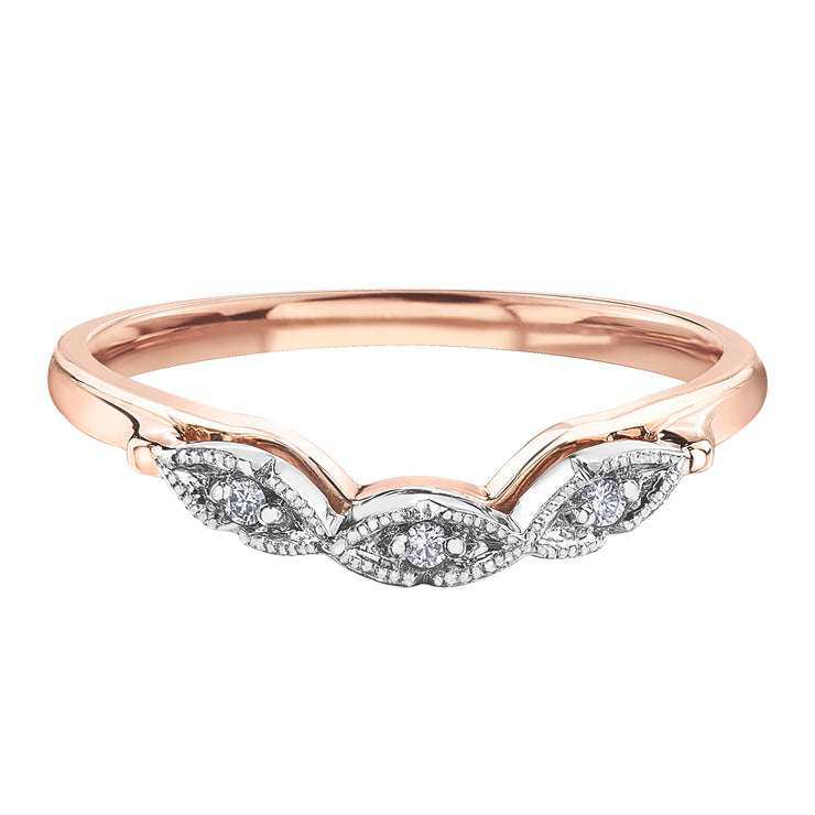 Rose And White Gold Diamond Band