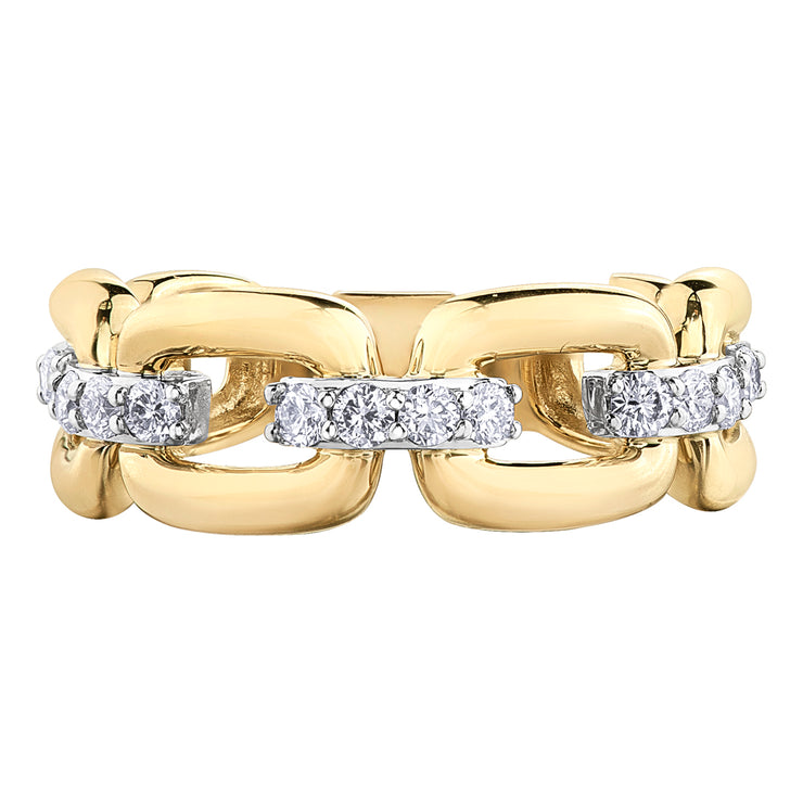 Yellow And White Gold Diamond Ring