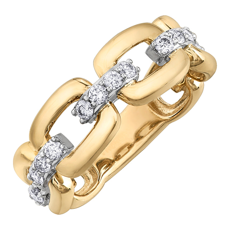 Yellow And White Gold Diamond Ring