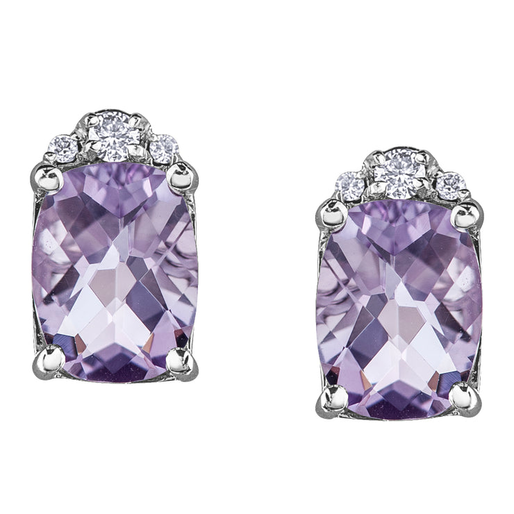 White Gold Amethyst Earrings