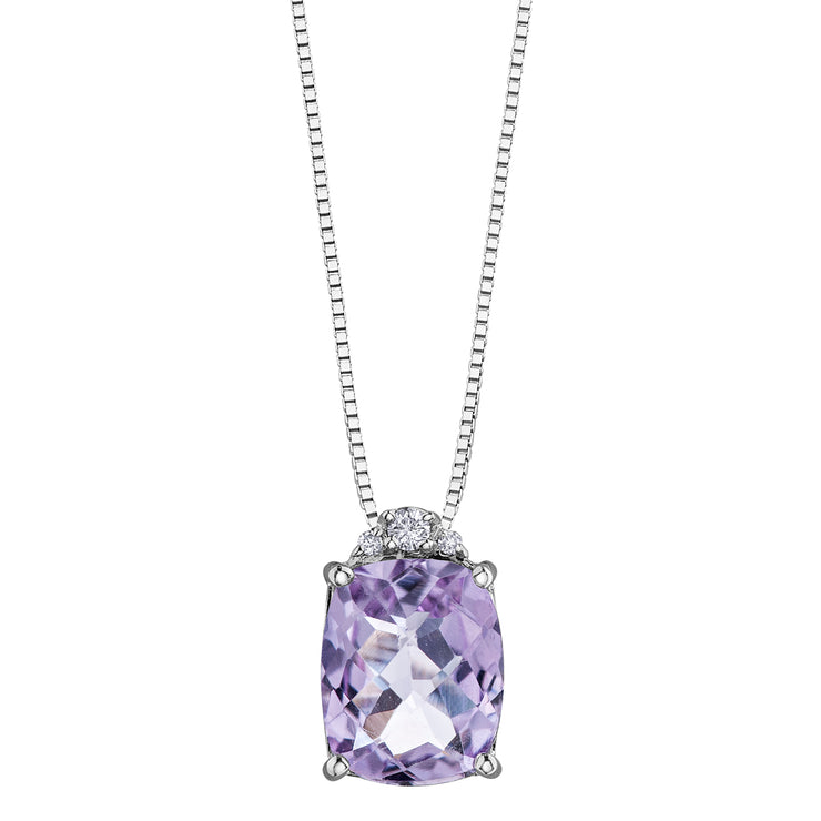 White Gold Amethyst Necklace