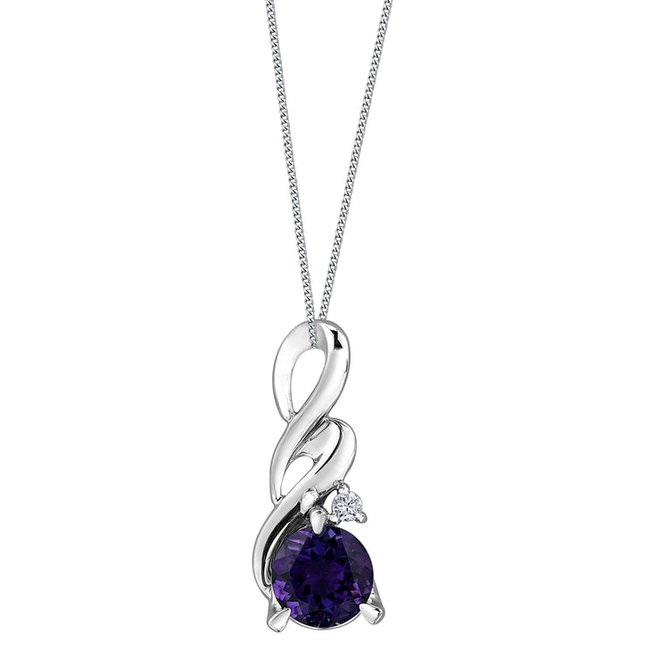 White Gold Amethyst Necklace