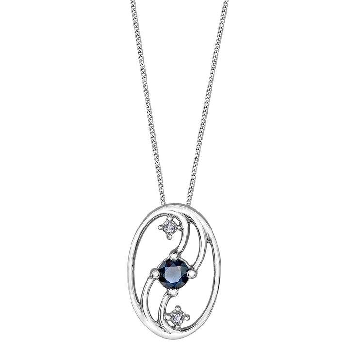 White Gold Sapphire Necklace