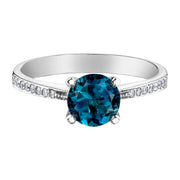 White Gold Ring With London Blue Topaz