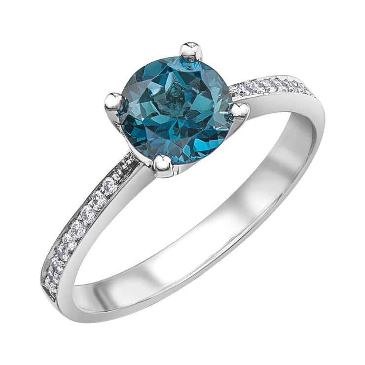 White Gold Ring With London Blue Topaz