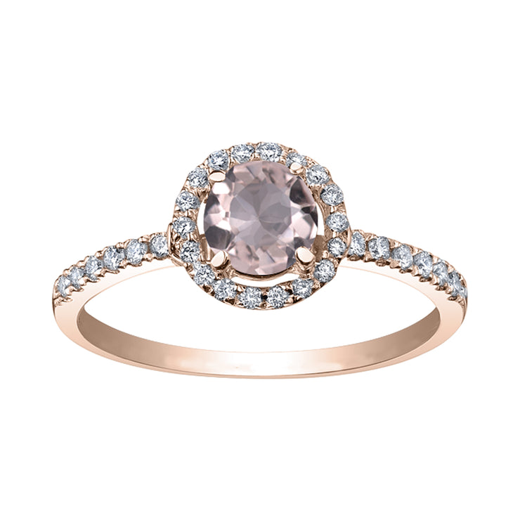 Rose Gold Diamond And Morganite Ring