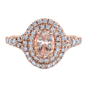 Rose Gold Morganite Diamond Ring