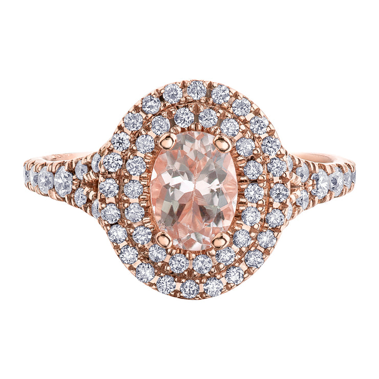 Rose Gold Morganite Diamond Ring