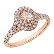 Rose Gold Morganite Diamond Ring