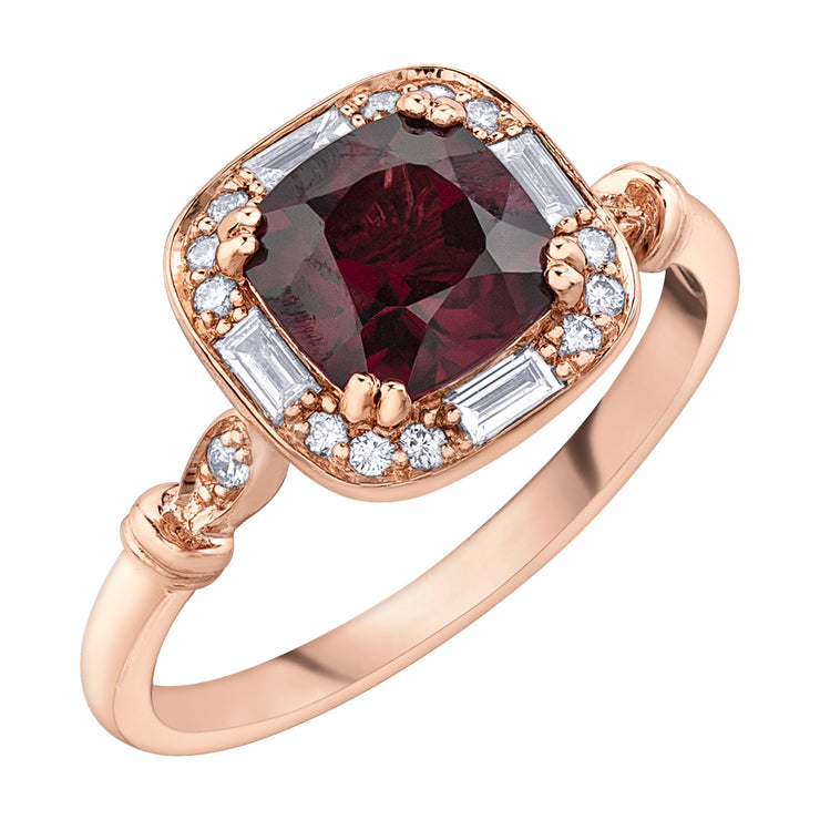 Rose Gold Garnet Ring